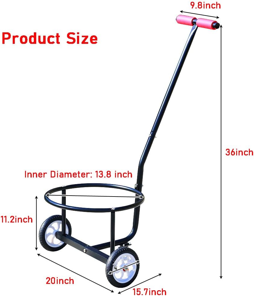 Multifunctional Effortless Utility Cart | Water Bucket Hauler, Trash & Propane Tank Mover | Essential for Elderly Home Use, Camping, Outdoors, Garden & Workshop | Heavy Duty Easy Pulling (Black 1)