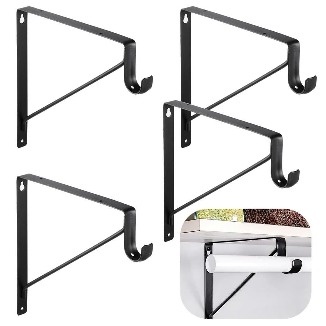 Support d'étagère en acier forgé de style industriel noir pour maison moderne