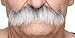 Produktbild Mustaches Selbstklebende Fälscher Schnurrbart Neuheit Rocking grundpa's Falsch Gesichtsbehaarung Kostümzubehör für Erwachsene Grau mit Weißer Farbe