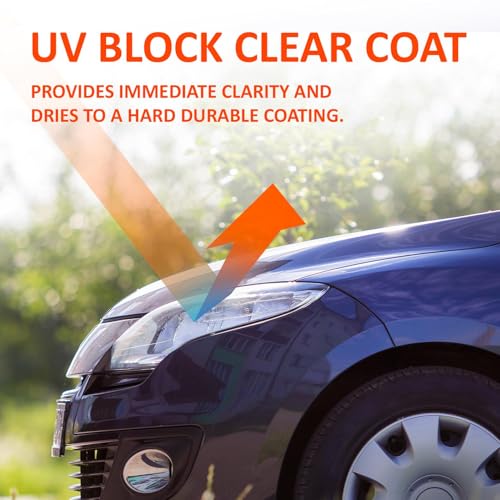 Image of SYLVANIA UV Block Clear Coat Kit - Premium UV Headlight Protection for Vehicles - Includes Surface Activator, Protective Clear Coat & Applicator Towels - Long-Lasting - Restores to Like-New Condition