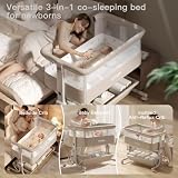 Trimigo 3 in 1 Baby Bassinet Bedside Sleeper with Washable Mattress