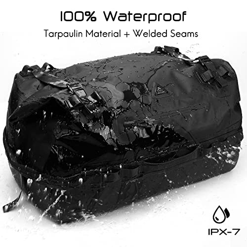 Haimont Roll-Top Dry Duffel Backpack Large Waterproof Dry Sack Heavy Duty Duffle Bag With Backpack Straps For Sup, Kayaking, Rafting, Boating, Black, 60L #TOP1