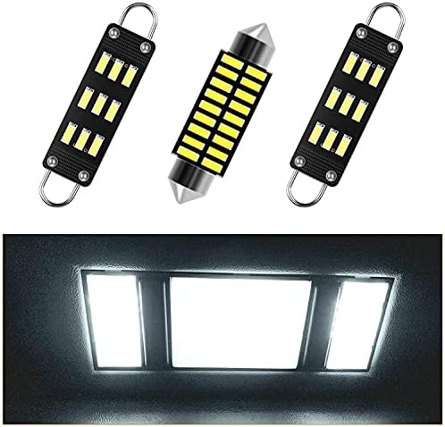 3pcs Interior LED Map Dome Light Bulbs Kit Compatible with 1988 1989 1990 1991 1992 1993 1994 1995 1996 1997 1998 Chevy Silverado, GMC Sierra, Chevy C1500 K1500 Pickup Truck, GMC C1500 K1500