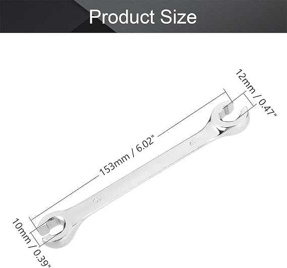 Utoolmart 3Pcs Flare Nut Wrench, 10mm x 12mm Metric Double Open End Wrench
