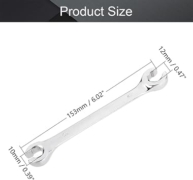 Utoolmart 3Pcs Flare Nut Wrench, 10mm x 12mm Metric Double Open End Wrench
