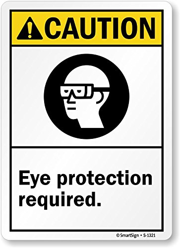 Panneau Caution Eye Protection plastique durable et résistant aux chocs