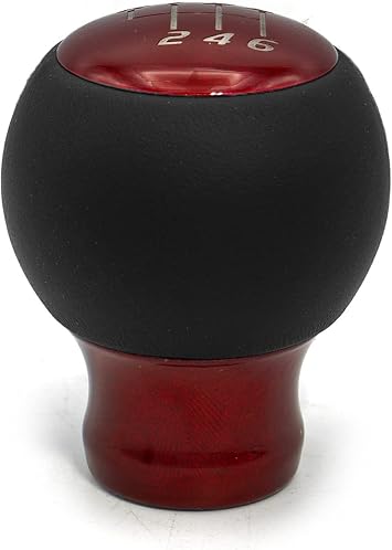 Billetworkz Weighted Fusion Shift Knob with Leather 500g for Manual 1999-24 VW MK4/MK5/MK6/MK7/MK8 Golf/GTI/Golf R/Jetta/GLI, Candy Red