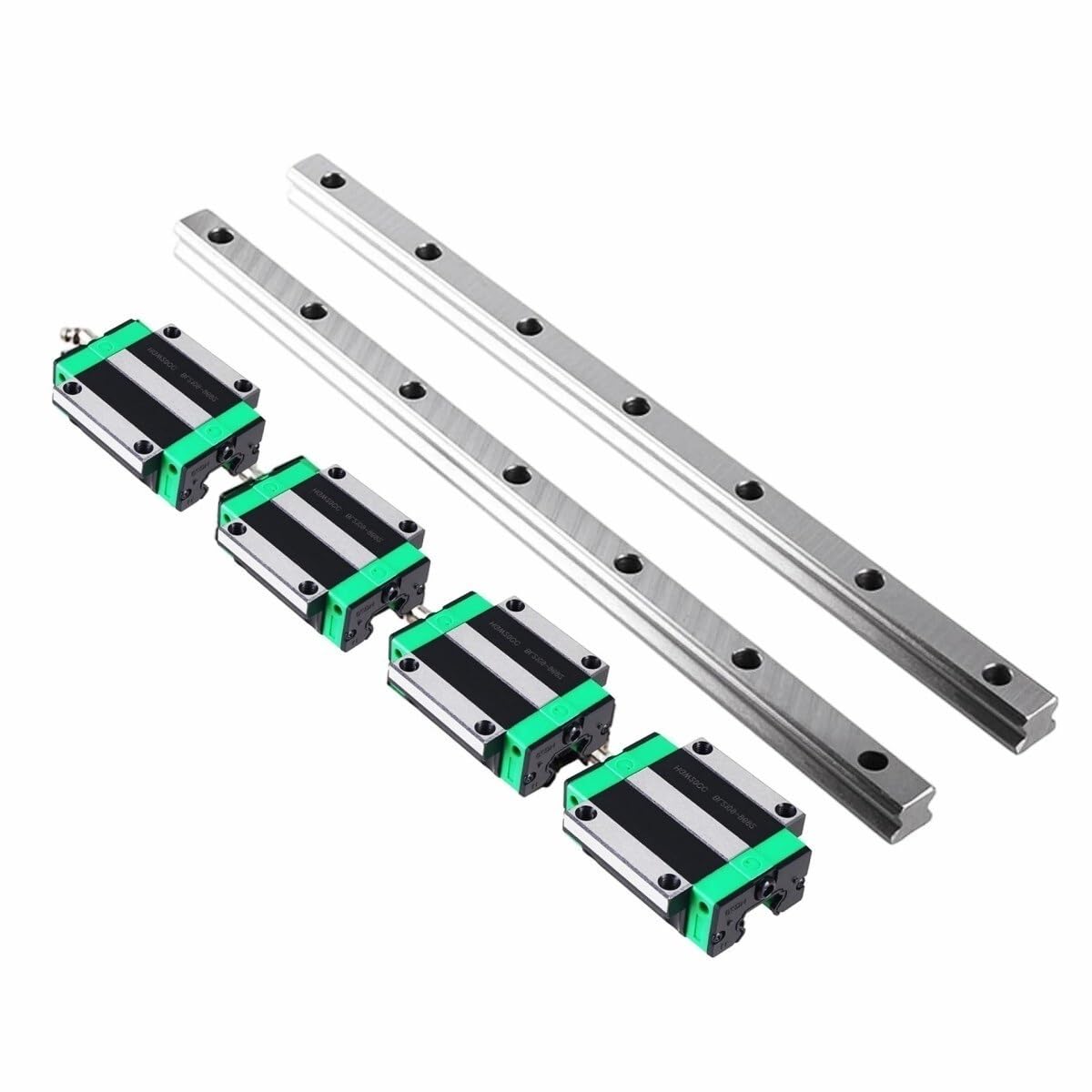 BSEID 2 Stück HGR35 quadratische Linearführung mit 4 Stück HGH35CA/HGW35CC Linearführungsschiene Gleitlager for CNC-Graviermaschinengravur.(HGW35CC,1500mm)