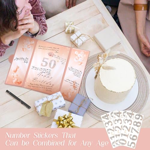 Image of Rose Gold Birthday Party Decorations,18 inch x 12 inch Creative Birthday Decorations Guest Sign in Book Alternative, for Men and Women of All Ages, Happy Birthday Party Supplies