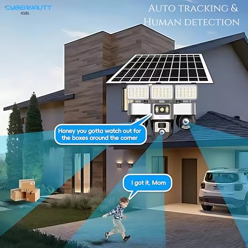 Image of XUGA - Cybernautt X18L 12MP 3 Lens PTZ Solar 4G Sim Wireless Outdoor CCTV Camera with Three Side View | 360 | All 3 Lens Mobile Operated | Motion Detection, Motion Tracking | Use 4G Sim
