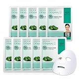 DERMAL Aloe Collagen Essence Facial Mask Sheet 23g Pack of 10 - Skin Revitalizing & Soothing, Refres
