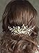 Unicra Wedding Leaf Decorative Hair Comb Bridal Hair Accessories with Pure Bead for Brides and Bridesmaids (Silver)