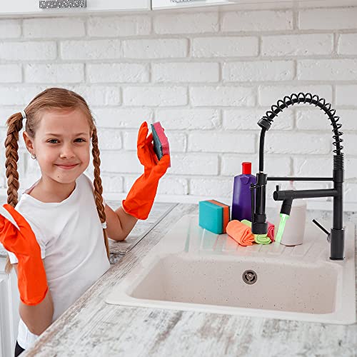 Matte Black Kitchen Faucets With Pull Down Sprayer Stainless Steel, Wotokol Led Kitchen Faucet Single Handle Single Hole Spring Kitchen Sink Faucet With Two Sprayer #TOP1