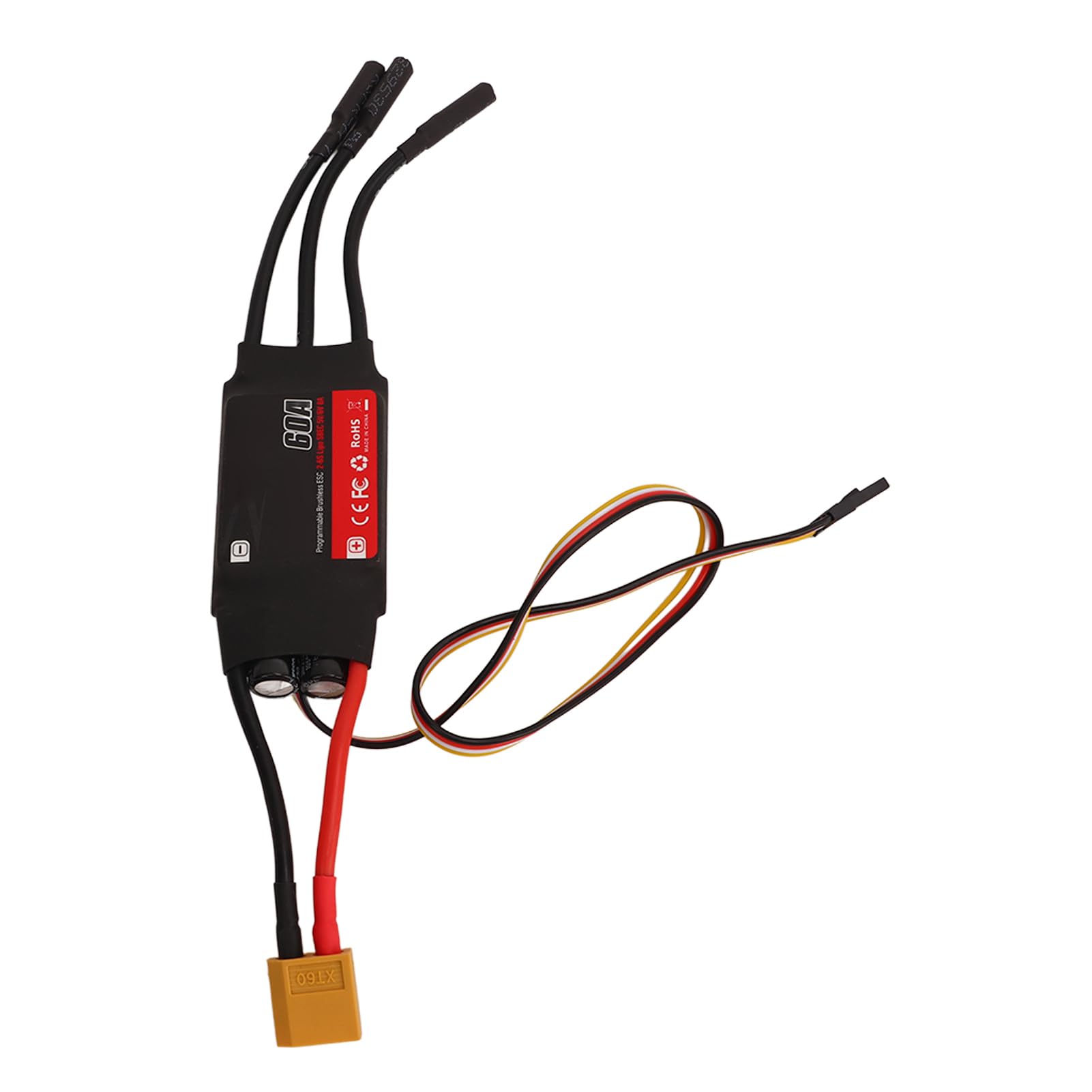 Generic 32-bitowy Procesor Bezszczotkowy ESC 60A RC Wysokowydajny Elektryczny Regulator Prędkości dla Dronów ze Stałopłatami, z szybką reakcją na Sterowanie przepustnicą i Odzyskiwaniem Energii