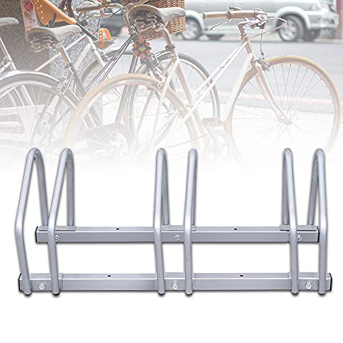 Cecaylie Fahrradständer Für 3 Fahrräder Bodenständer Abstellständer Mehrfachständer Geeignet für Fahrräder von 35-55 cm Stellplatz 30cm verzinktem Stahl Passt auf die meisten Fahrräder 70.5x32x26 cm