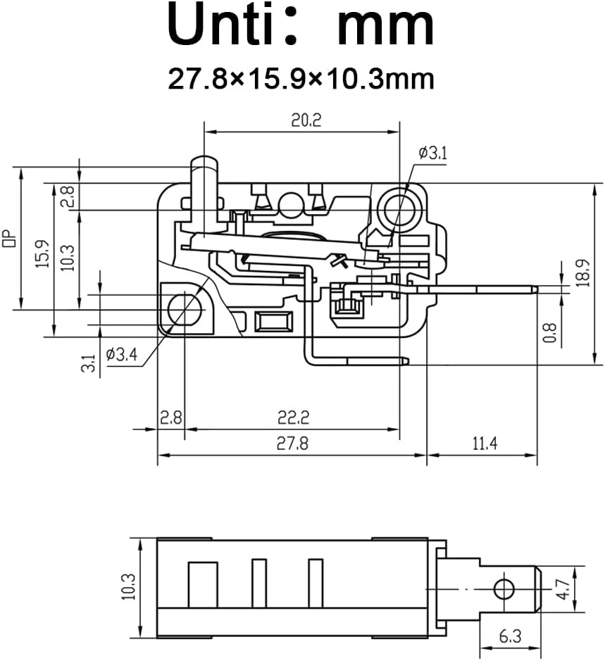 Yoiilnz KW3A Microwave Oven Door Switch 16A 125/250V Door Interloc(Normally Open & Normally Close) (2 Normally Open and 1 Normally Close) : Home & Kitchen