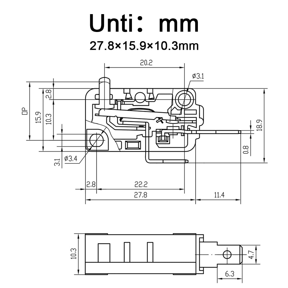 KW3AT-16 Microwave Oven Door Switch Replacement Part 16A 125VAC(2X Normally Open + 1x Normally Closed)