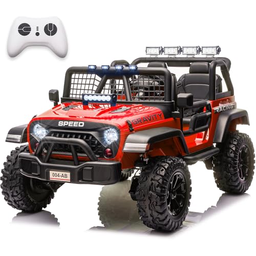 NEWQIDA 24V Ride On Toys for Big Kids, 2 Seater Electric Car with Remote Control 4x4 Ride on Truck for Boys Girls, 4-Whe - Detailed View