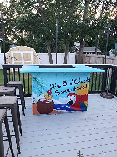 Rhungift 2Pack It's 5 O'clock Somewhere Flag 3X5 Ft Sign Outdoor 100D Polyester Tropical Summer Holiday Five O'clock Somewhere Novelty Party Parrot House Flag #TOP4
