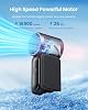 Ventilador de mano portátil Gaiatop, 6 velocidades, 16900 RPM, alta velocidad, con pantalla LED, recargable por USB, con cordón, para maquillaje, viajes, exteriores, regalo para mujer, negro 6
