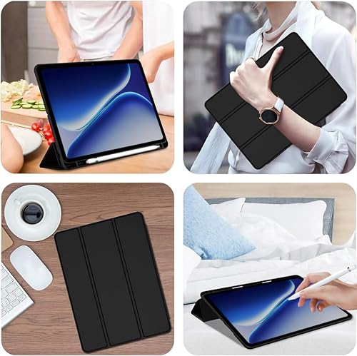 Image of TGK Flip Cover for OnePlus Pad Go 2 12.1 inch Smart Tablet Case Trifold Stand with Pencil Holder (Black)