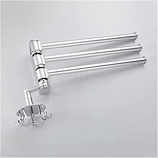 Towel BAR Rack Towel Rail for Bathroom,Towel Bars Rack 3 Rail Rotating Towel Holder,Kitchen Hook Space Aluminum Wall Mounted Hanger Bathroom Accessories/Black (Color : Dolphin Waves, Size : Christma