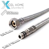 Xcel Home 2 x M10 x 3/8" BSP (500 mm) długi i krótki ogon kuchnia/umywalka monoblokowa łączniki do kranu Flexi rury ogony