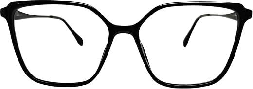 Lenzarc classic black full-rim square eyeglasses frame for women