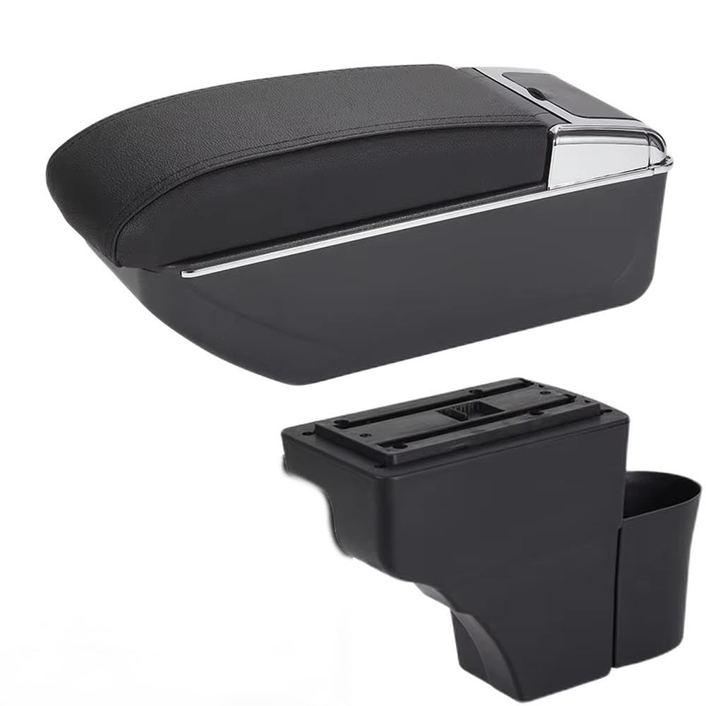 For Nissan Note Car Armrest Box Retrofit Parts Storage Box Ashtray Interior Parts(B2 Black line 7USB)