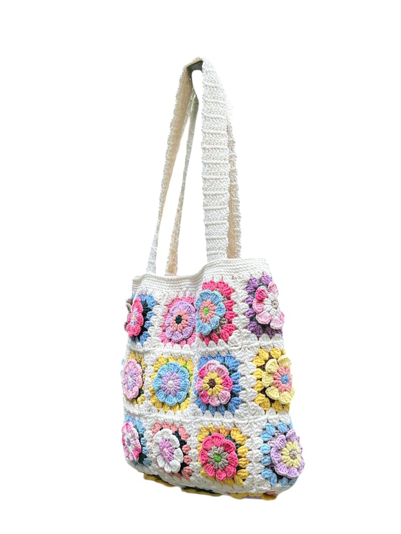 i.f.h Crochet Granny Sqaure Bag, Amigurumi Flower Tote Purse for Girls, Handmade Shoulder Bag, handmade gift-picture-44