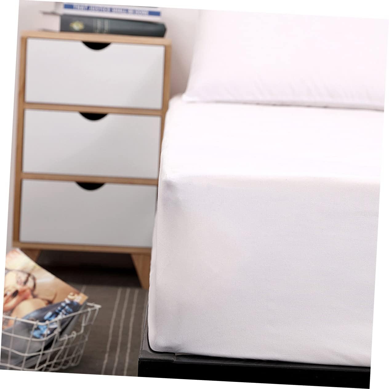 1Pc Mattress Protector Cover Machine Washable Fitted Sheet for Comfortable Sleep Protects Against Liquids for Nursing and