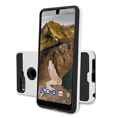 New Frontier Wireless Accessory [Case+Screen Protector] Essential Phone Ph-1 Case, Slim Hybrid Cover [Scratch/Dust Proof] Defender Shockproof Case W. Screen Protector Film (Silver, Case) #TOP5