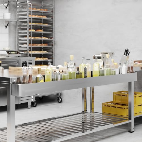 Image of 72 in. Single Tier Stainless Steel Speed Rail Rack for Commercial Bars, NSF