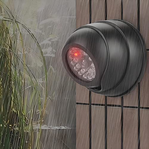 Retoo Schwenkbare Dummy Kamera für außen und innen, Drahtlose CCD Kamera mit Blinkendem LED, Wetterfest Sicherheitskamera, Fake Camera für Zuhause und Büro Überwachung, Attrappe (Schwarz) – Bild 4