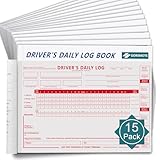 Daily Log Books for Truck Drivers with 7 & 8 Day Recap, 15 Pack, 2-Ply Carbonless, Total 525 Sets of Forms, 8.5