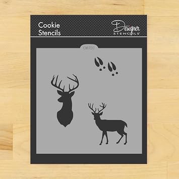 Deer Buck Cookie and Craft Stencil | Forest Animal Cookie and DIY Craft | Reusable Stencil for Painting Decoration | CM120 by Designer Stencils