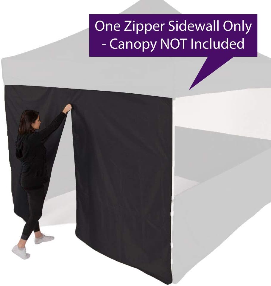 Impact Canopy 15-Foot Canopy Tent Wall with Middle Zipper, Sidewall Only, Black
