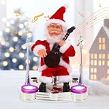 Achort Figura Decorativa de Papá Noel Musical Juguete de Papa Noel Santa Claus Musical Figura Que Canta Decoración navideña Juguete navideño