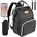 NEVEQ Baby Wickelrucksack, Babytasche für Reise, Wickeltasche Große Kapazität, Multifach Reise Rucksack Wasserdicht Fächer Babyflaschehälter (Schwarz)