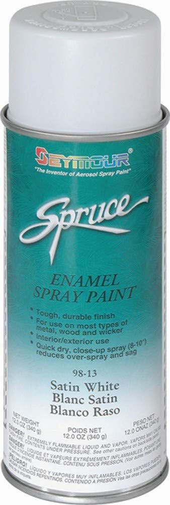 Spruce General Use Spray Paint 12 Oz. Satin White 12 Cans/Case