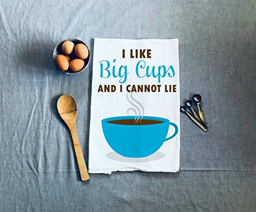 I Like Big Cups and I Cannot Lie Blue Kitchen Towel