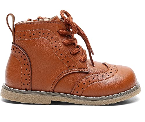 DADAWEN Toddler Baby Boys Girls Hiking Boots Waterproof Leather Non Slip Lace Up Outdoor Work Ankle Winter Snow Boots(Toddler/Little Kid)3
