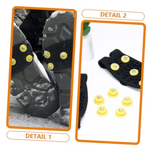 Healvian 3 Paare Spikes für Schuhe Winter Rutsch Schuhkrallen mit Zähnen Tpe Eisgrips für Wanderschuhe und Winterschuhe Strapazierfähige Schneespikes für Damen Herren Breite 11 cm-XXL