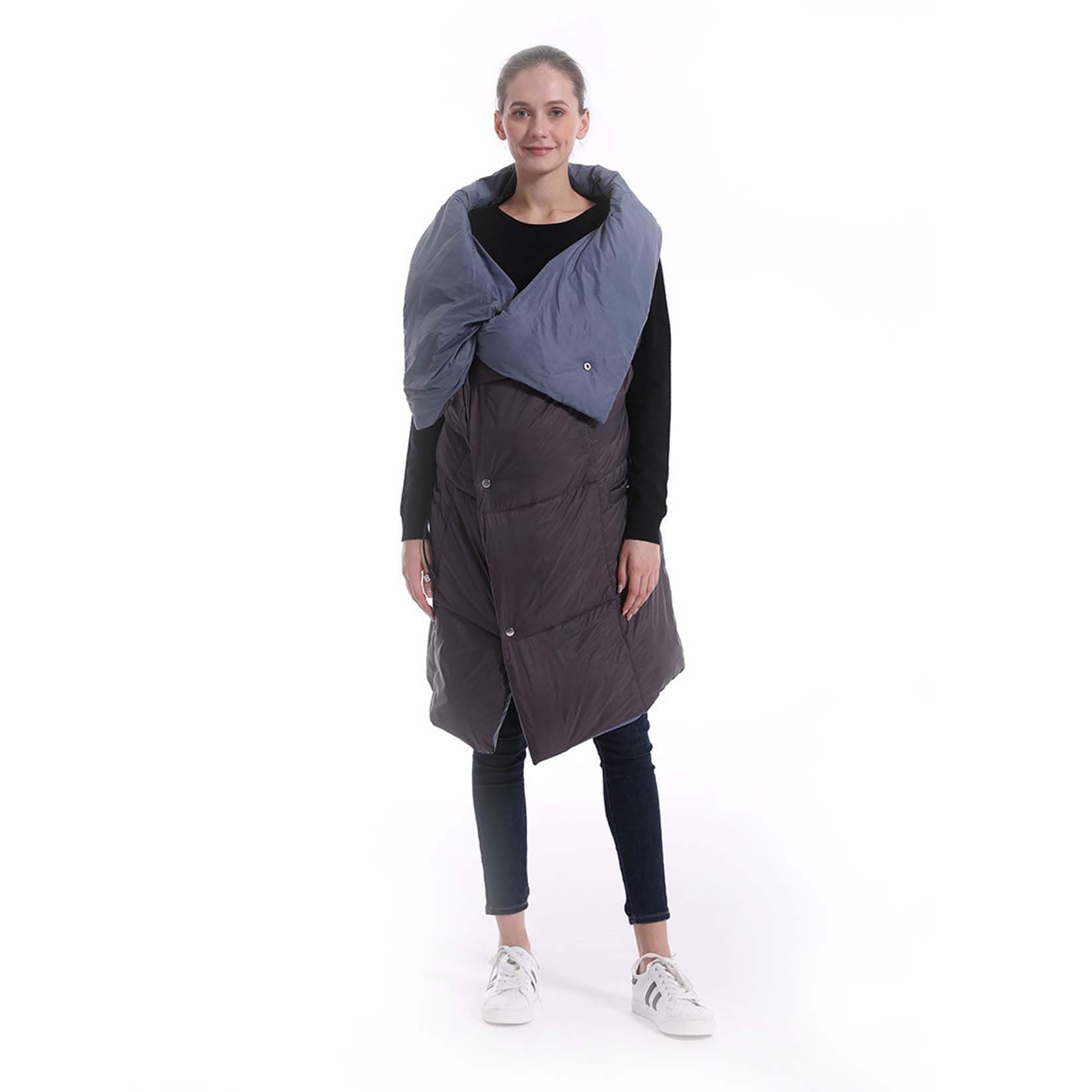 BNEI Manta eléctrica, de algodón Suave, Control de Temperatura de 3 Niveles, calefacción de 6 Zonas, conexión USB, 112 * 138 cm, Gris