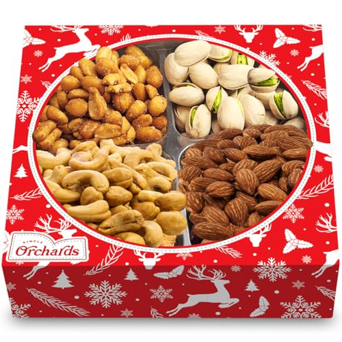 13. Christmas Nuts Gift Basket - Holiday Food Gift
