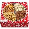 Christmas Nuts Gift Basket for Holiday Season, Premium Mixed Nut Assortment Gift Gourmet Snack Food Present Box, Christmas Gift Basket for Family (4 Sectional)