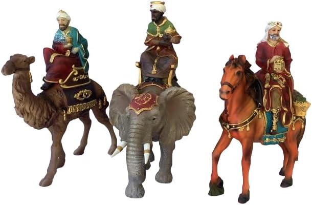 Cannan Indoor Christmas Nativity Scene 12" Complete Set 11 Pcs Jesus,Mary,Joseph,Three Wise Men,Shepherd & Animals Resin Religious Figures