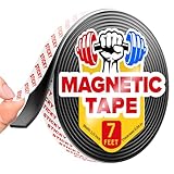 Super Sticky Magnetic Tape (7 Feet x 1/2 Inch / 2m x 1.25cm) - Strong Magnet Strip with Adhesive Backing for DIY & Crafts - Easy to Cut and Mount On Fridges, Whiteboards & More - Organization