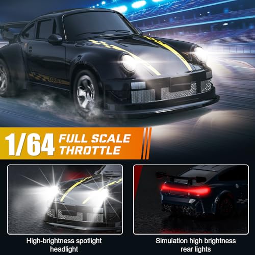 Voiture télécommandée RC drift 1:64 avec mini éclairage 2,4 GHz 4WD