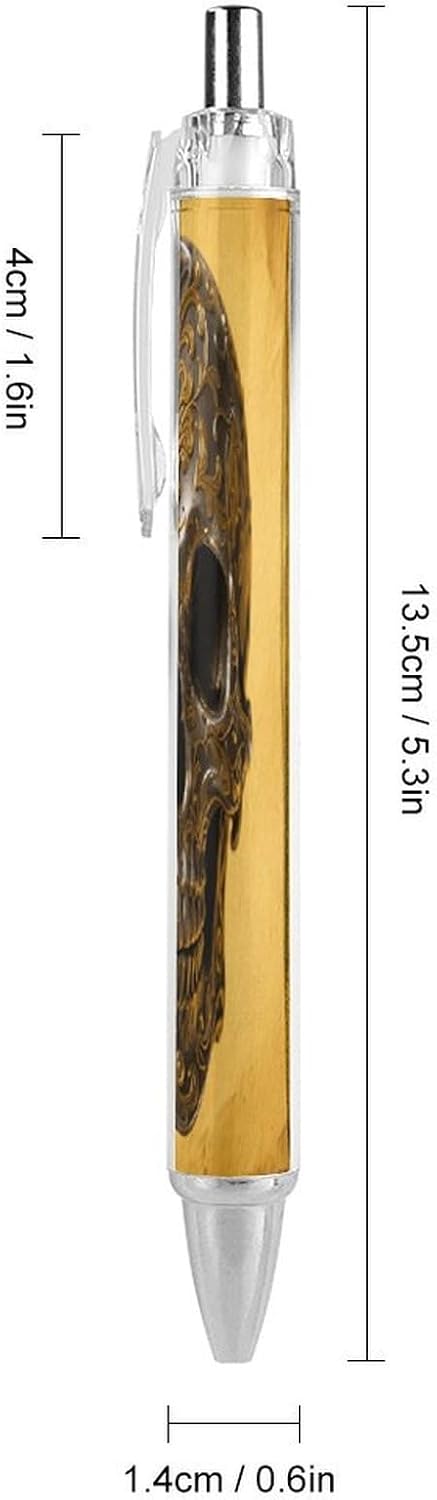 Metal Skull Retractable Ballpoint Pen, 0.5mm Fine Point 1 PCS image 2